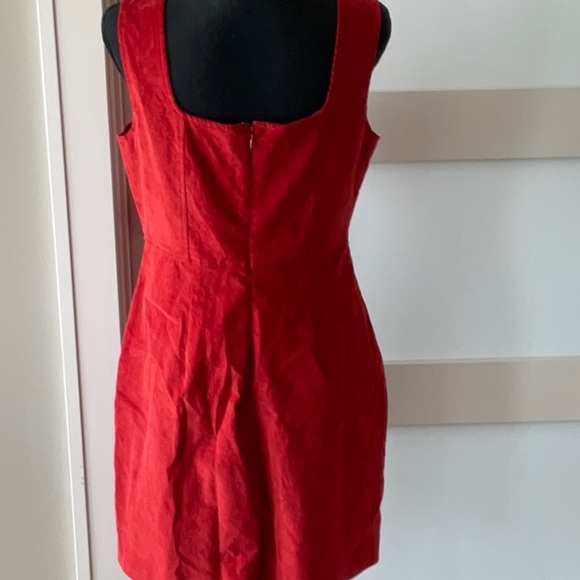 Red Button-Front Dress - Picture 2 of 3